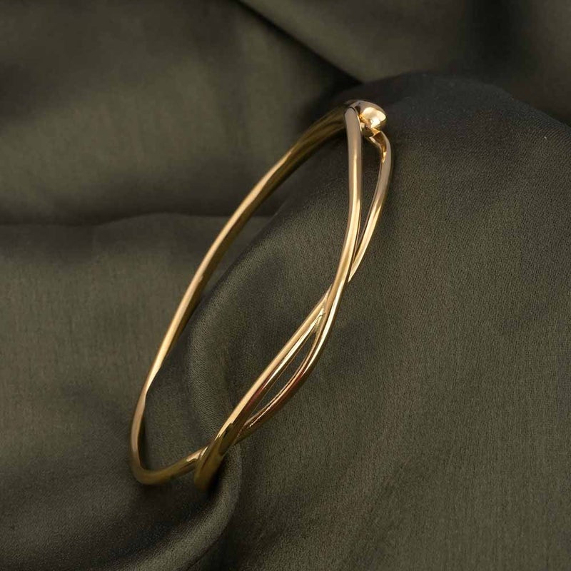 PALMONAS 18k Gold Tone Plated Stylish Gold Bangle Bracelet
 for Women - Image 3